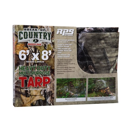 Rps Outdoors 6 ft x 8 ft Tarp, Mossy Oak Camo SI-9000C